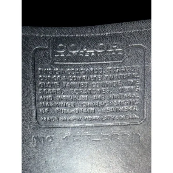 VTG Coach Camera Bag 9760 Black Leather Brass Crossbody Mid-80s NYC + Hang Tag - Picture 8 of 9